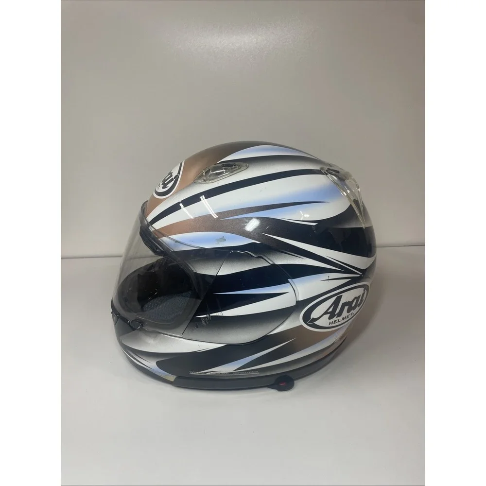Arai Quantum Helmet Medium 57-58cm Brown, Black, White Made in Japan DOT Snell